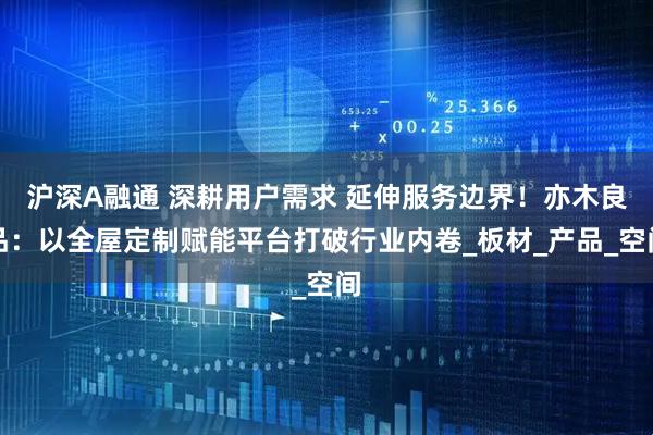 沪深A融通 深耕用户需求 延伸服务边界！亦木良品：以全屋定制赋能平台打破行业内卷_板材_产品_空间